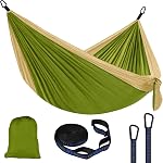 Camping Hammock, Double Hammock Premium Quality Nylon with 2 Tree Straps and 2 Metal Hooks, Lightweight for Backpacking, Camping Gear for Outdoor, Backpacking, Travel, Beach, Hiking
