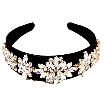 Fashion Womens Headband, Women Headband Gorgeous Retro Crystal Rhinestone Girls Headband, Accessories For Women And Girl Black color
