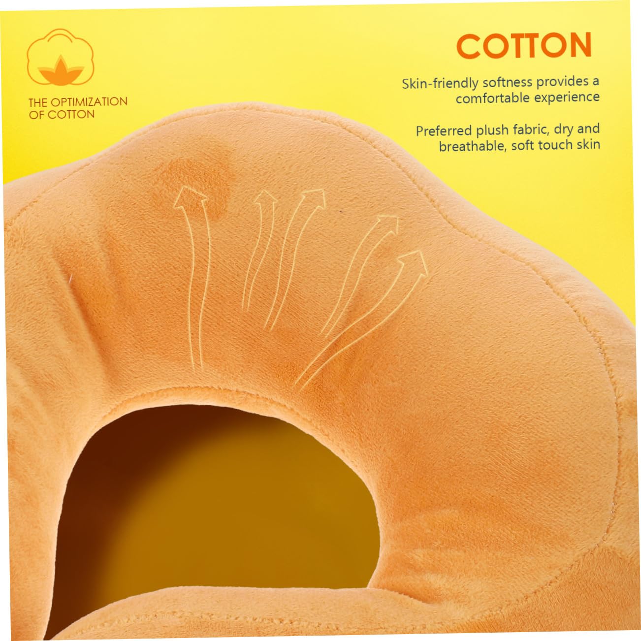 Almohada en Forma Portátil para Viaje y Siesta, Amarilla