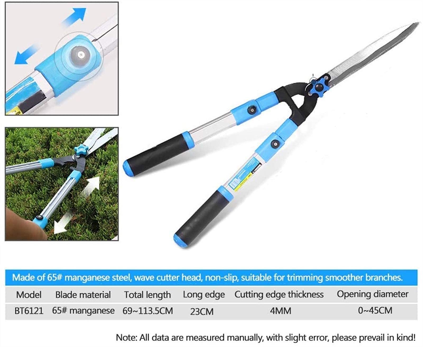 Cesoie per potatura di Alberi da frutto con Lame Ondulate Cesoie da Giardinaggio Salva-Lavoro Forbici telescopiche per Rami Spessi