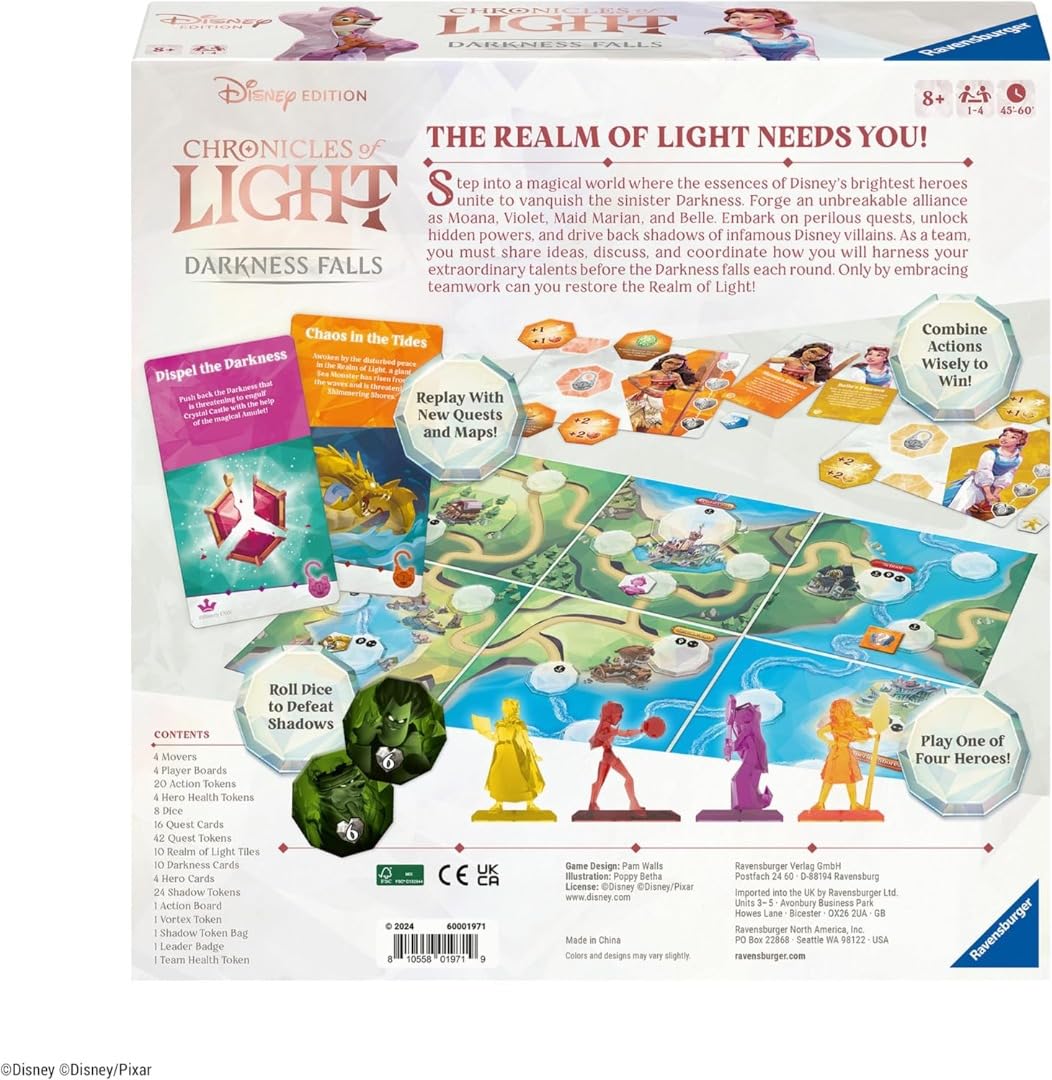 Ravensburger Disney Chronicles of Light - Darkness Falls - Jeux de société de stratégie immersifs pour familles, adultes et enfants à partir de 8 ans - 1 à 4 joueurs - 2024