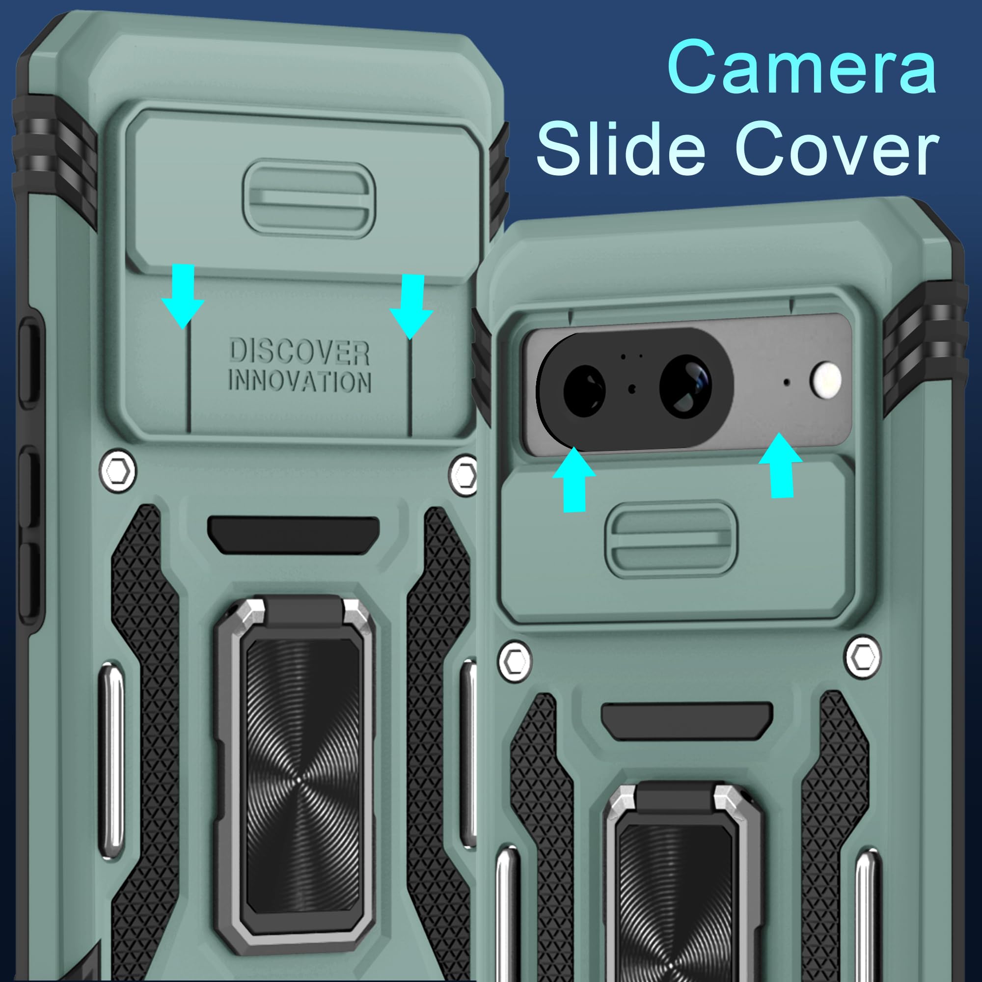 Amazon.co.jp: DEERLAMN Google Pixel 8用ケース スライドカメラカバー