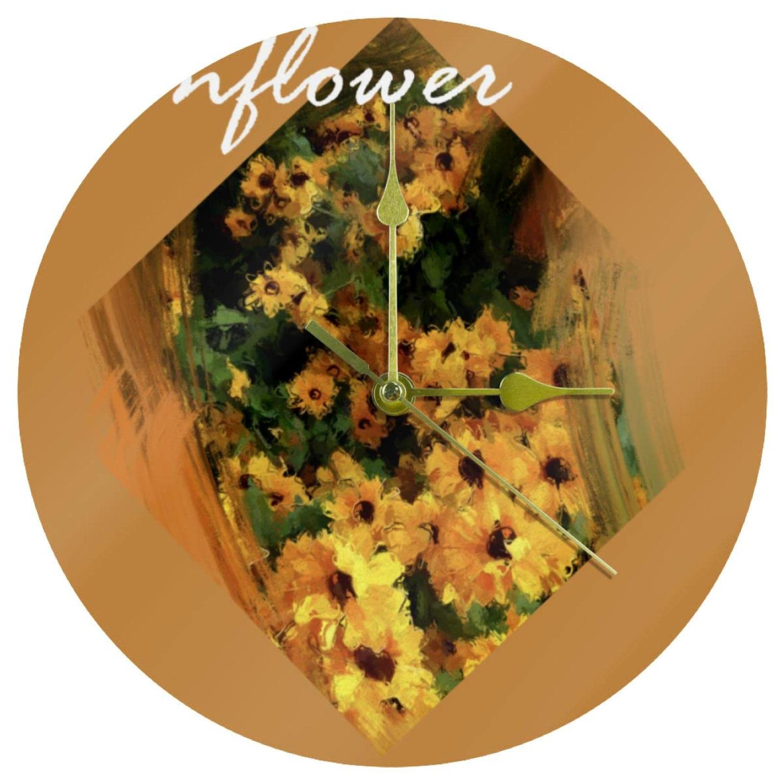 Horloge murale ronde tournesol en acrylique pour la décoration de la maison