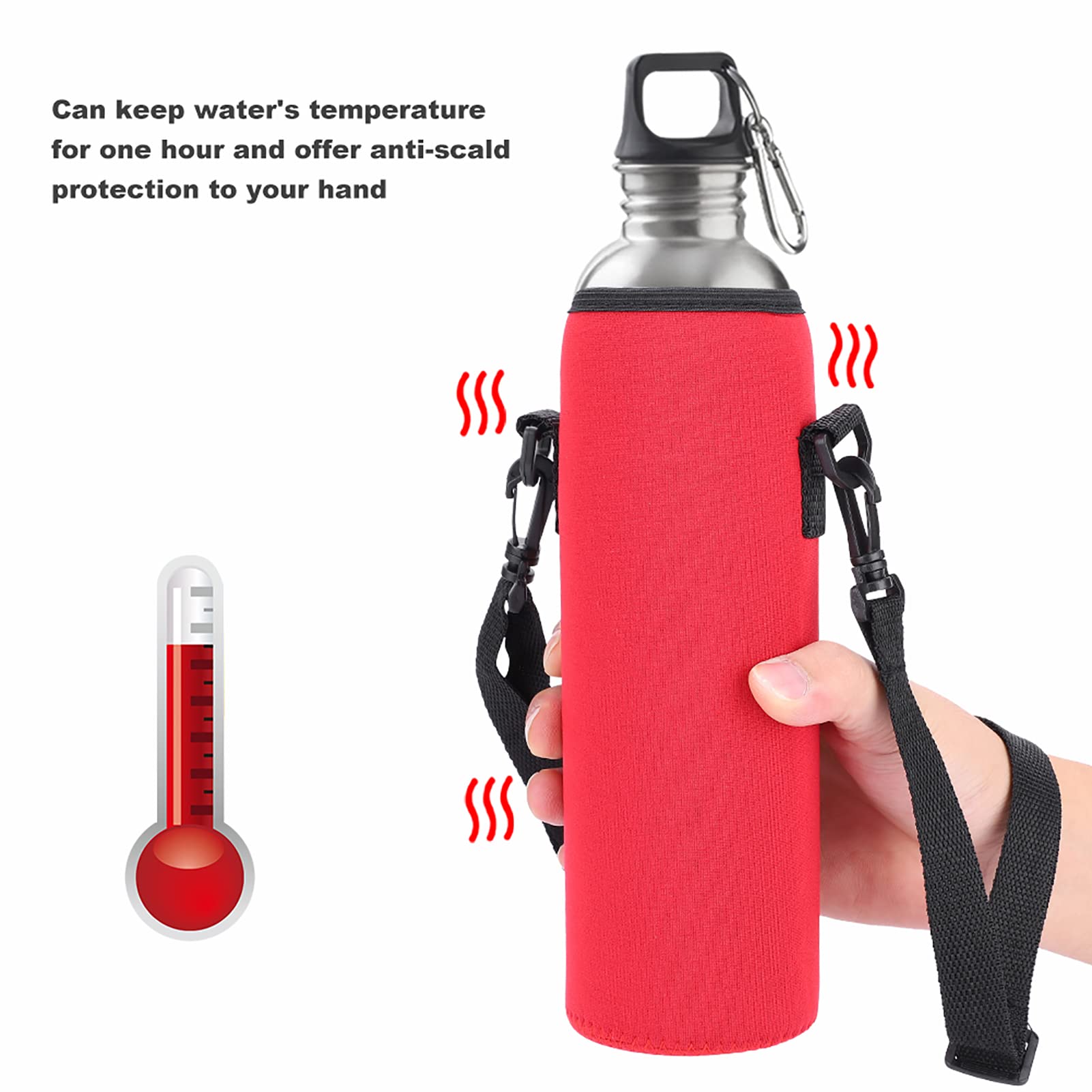 Bottiglia Termica 1 Litro Borsa Portabottiglia In Neoprene - Set Da 2, Mantiene Le Bevande Fredde, Per Birre, Vino O Bibite In Viaggio Set 2 Porta Bevande