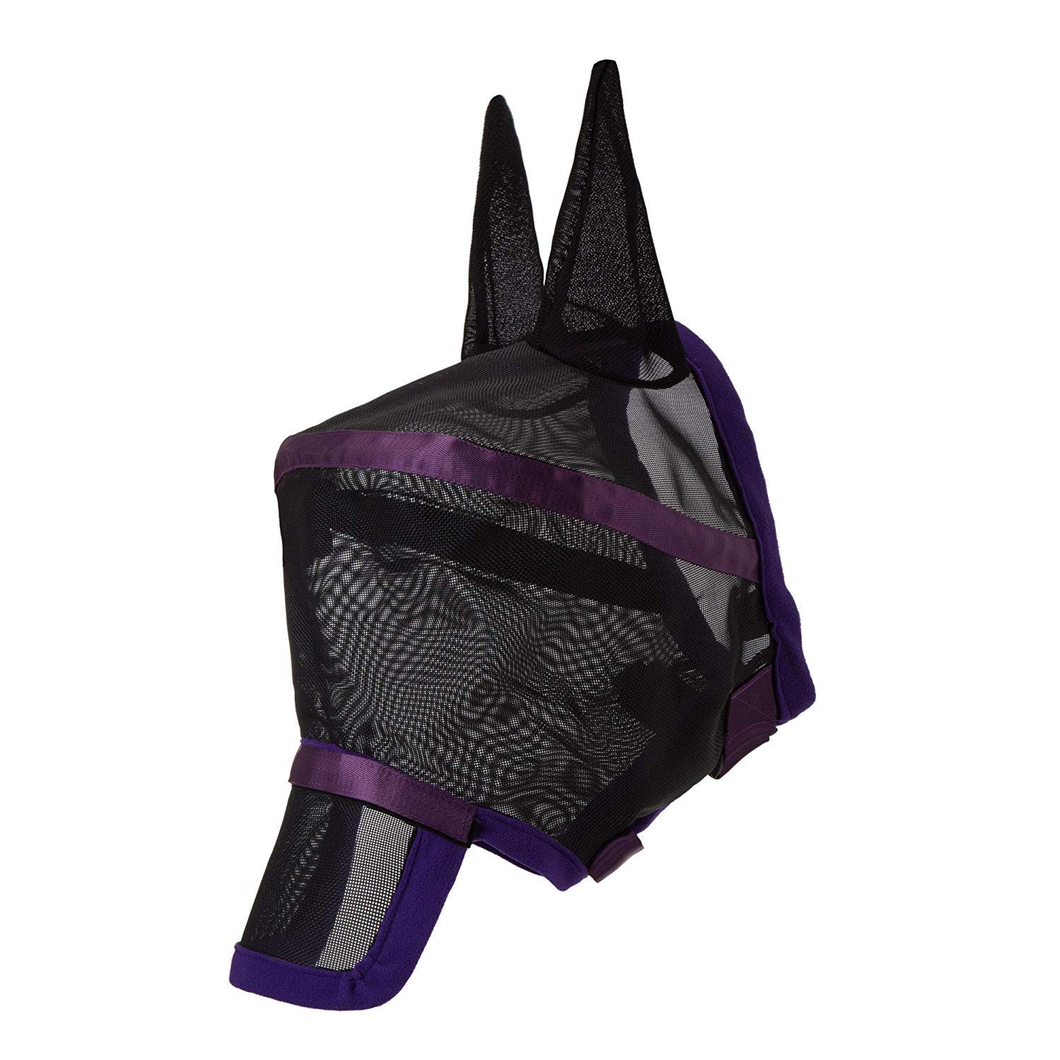 Harrison Howard Maskology Supreme Nylon Framework Micro-Woven Material UV-Proof Horse Fly Mask Black/Purple (Full Size) - image 2