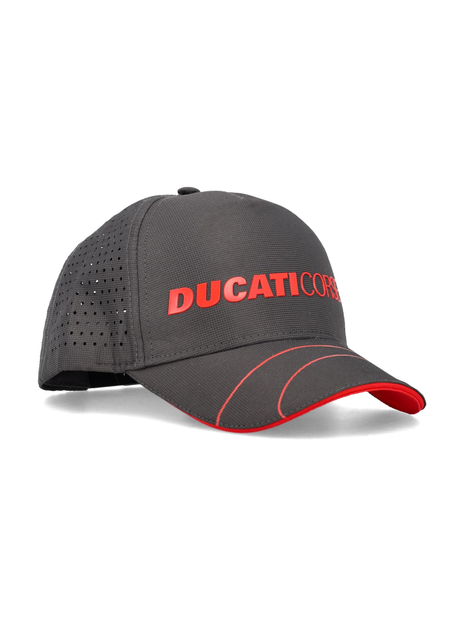 Gp Gruppo Pritelli Men's Grey Ducati Corse Baseball Cap Technical Black And Red-U
