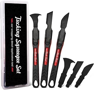 NEWISHTOOL Micro Squeegee Vinyl Wrap Tool, 6 in 1 Pro Wrapping Stick Squeegee Tuck Tools, Heat-Resistant POM Car Wrapping Tool Seam Edge Detail Application for Vinyl Tucking, Sealing and Film Cutting