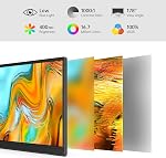 MNN Portable Monitor 14 inch FHD 1920 * 1200P USB C HDMI Ultra-Slim IPS Travel Display w/Speakers, HDR Plug&Play, External Monitor for Laptop PC, Phone,Mac (14 inch)