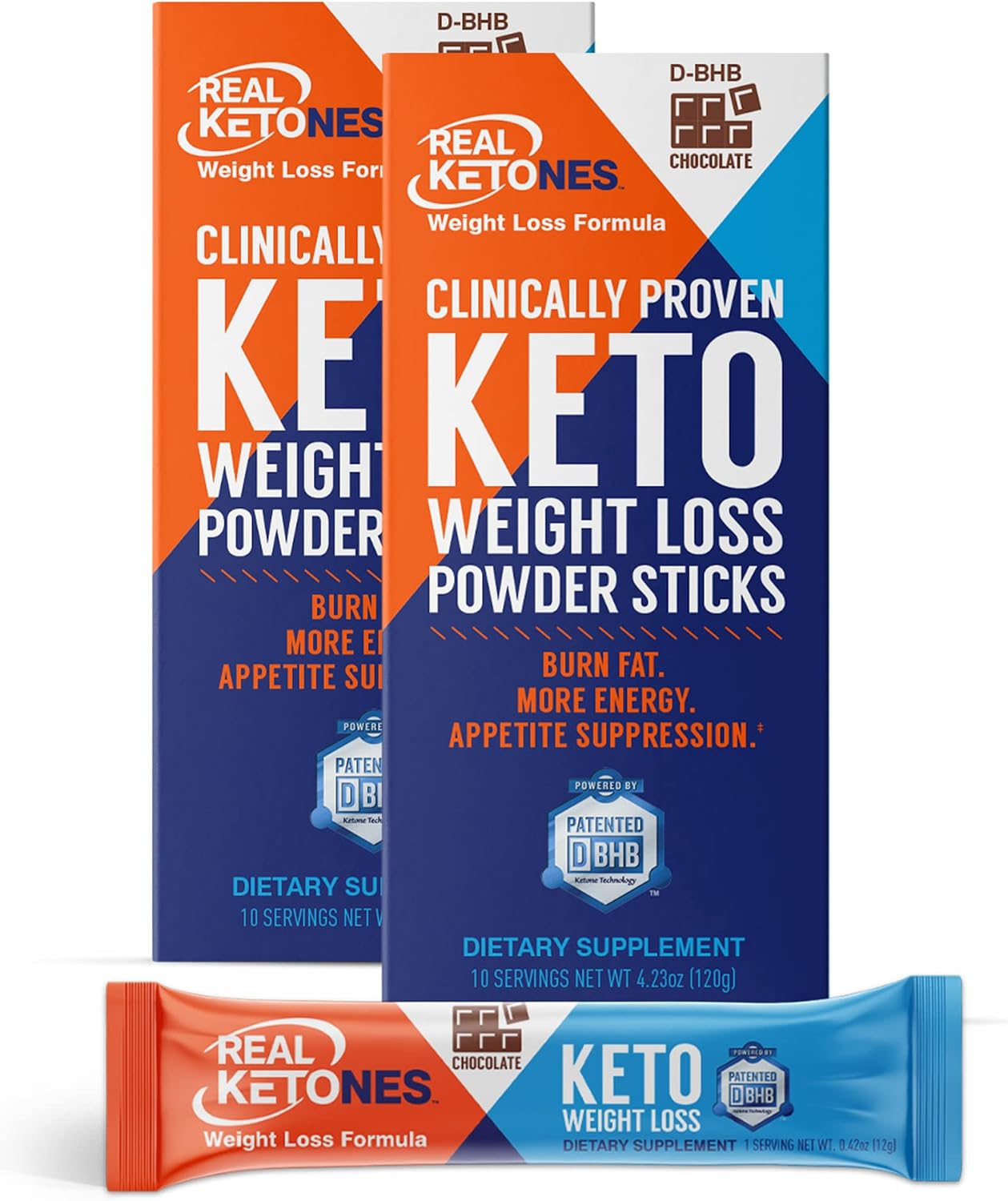 Real Ketones - Exogenous Keto - D BHB + Electrolytes - Drink Mix Supplement Powder - 20 Packets, Chocolate