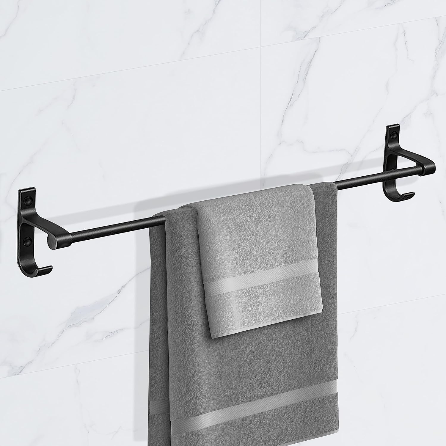 Plantex Aluminium Towel Rod for Bathroom/Towel Rack/Bathroom Towel Holder/Towel Stand with Hooks/Bathroom Accessories (24 inch - Black) (B08XZ635BJ) Amazon Price History, Amazon Price Tracker