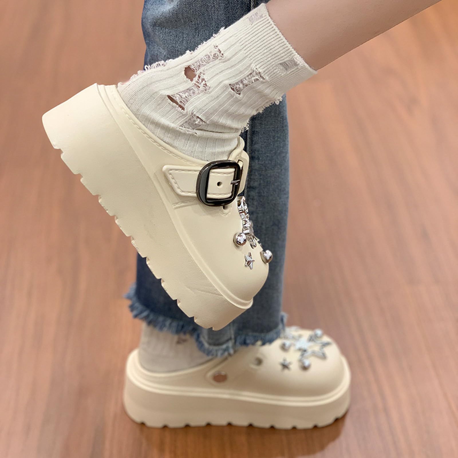 Sliders - Zapatillas de verano con suela gruesa antideslizante para el baño y el ocio