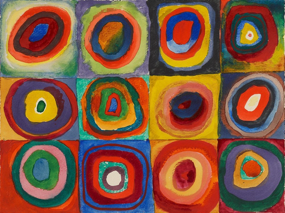 Cuadro Kandinsky Squares with Concentric Circles para decoración de salones modernos
