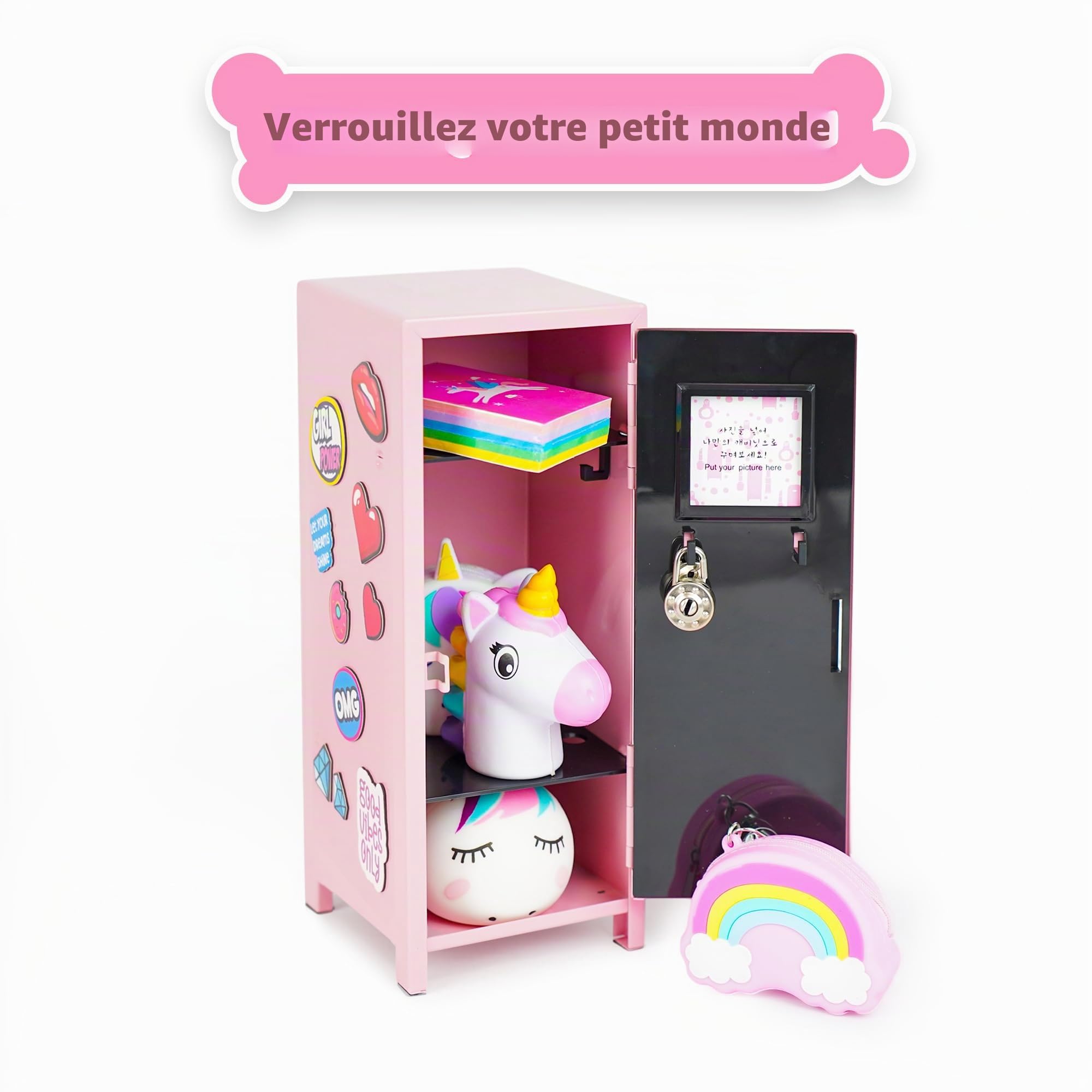 YOBRO Coffret de Sûreté Miniature avec Serrure et Aimants - Boîte de Rangement Métallique Rose