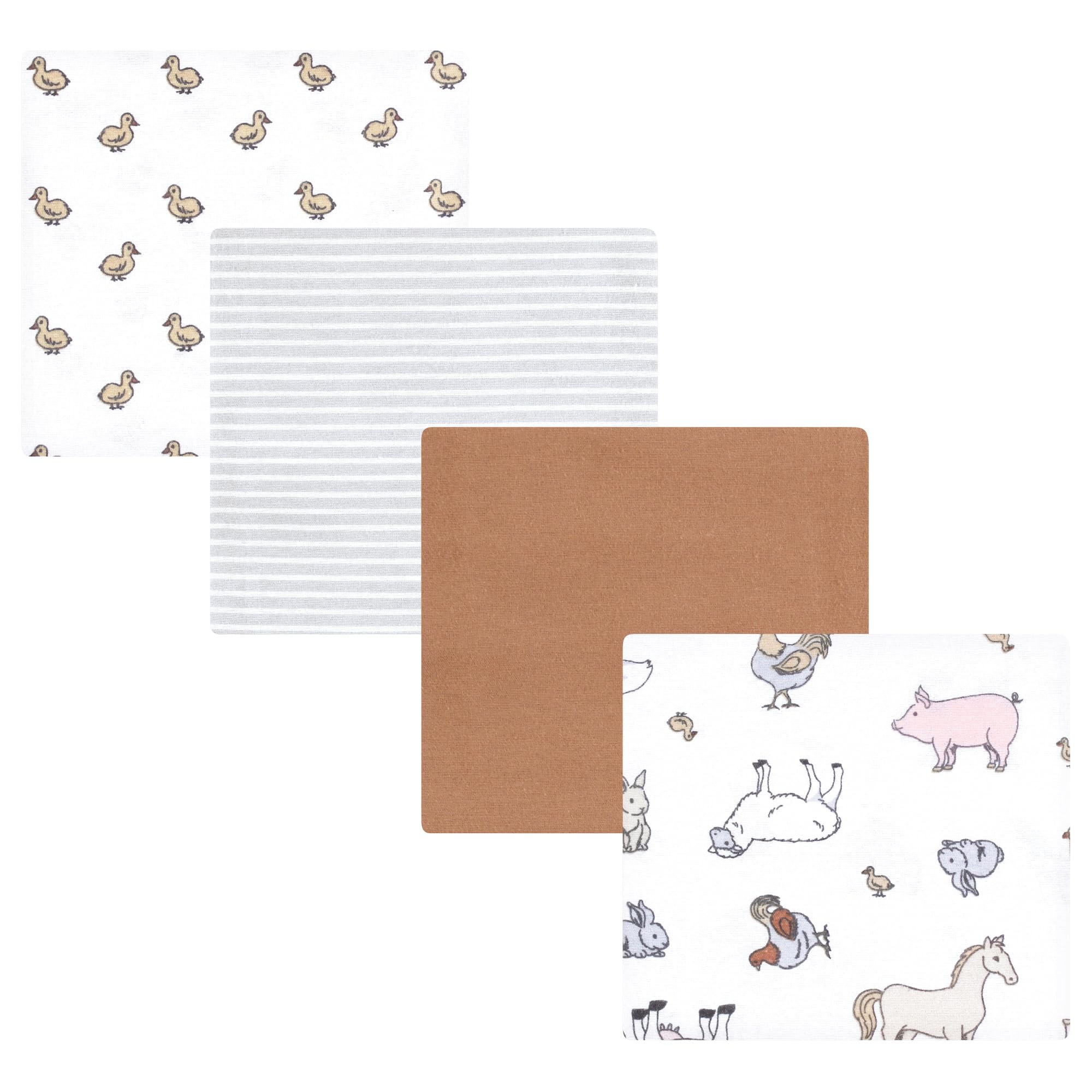 Hudson Baby Unisex Baby Cotton Flannel Receiving Blankets, Farm World, One Size