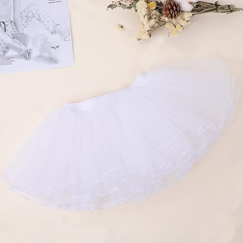 Miniatura 5 de Falda tutú para niñas, faldas elásticas de ballet de 4 capas, tutú de tul para niños pequeños