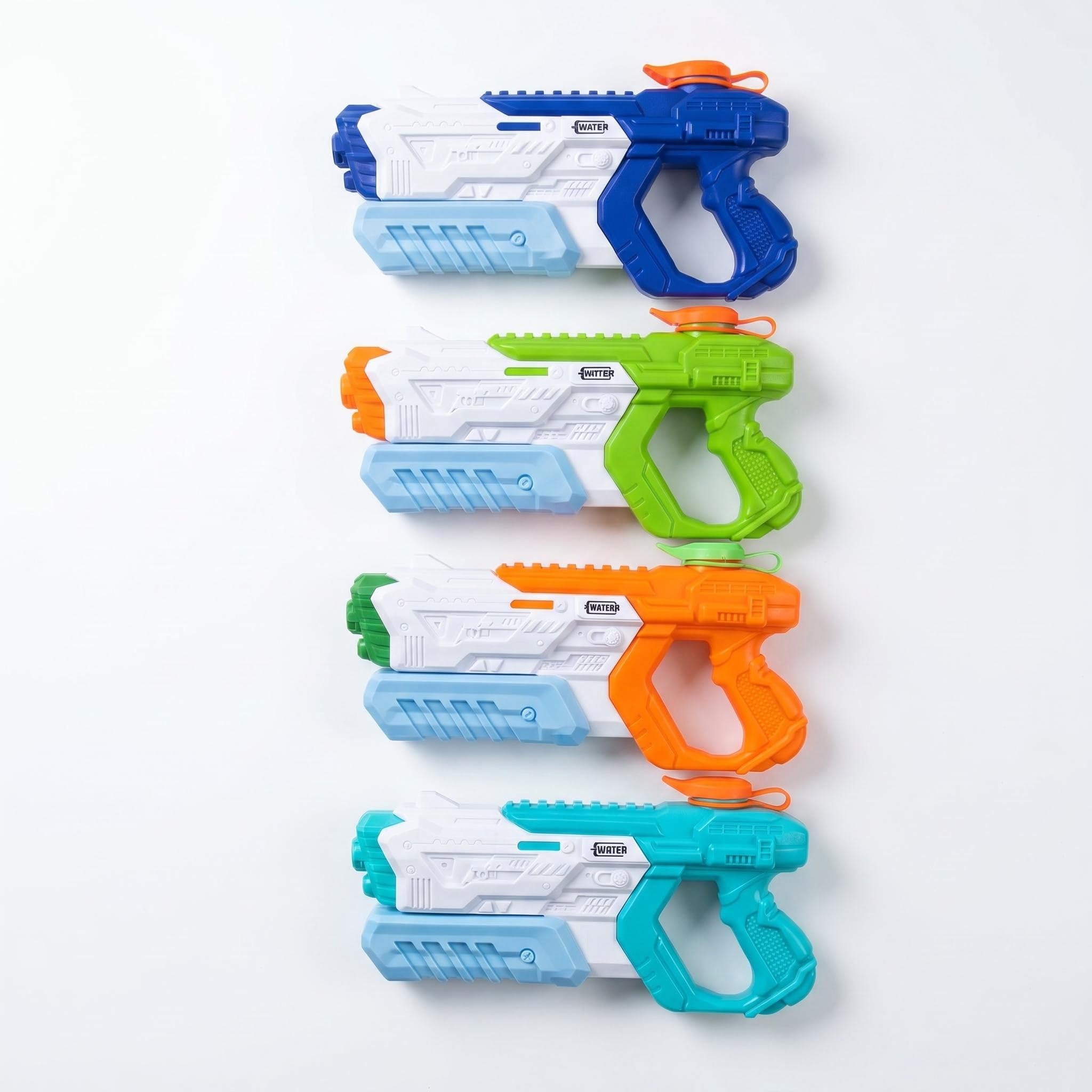 LATERN 4Pcs Water Guns for Kids, 800ml Powerful Squirt Blaster Soaker Long Range Water Blaster Shooter Beach Toy Squirt Gun for Summer Pool Garden Outdoor Waters Party Favors (4 Colors)