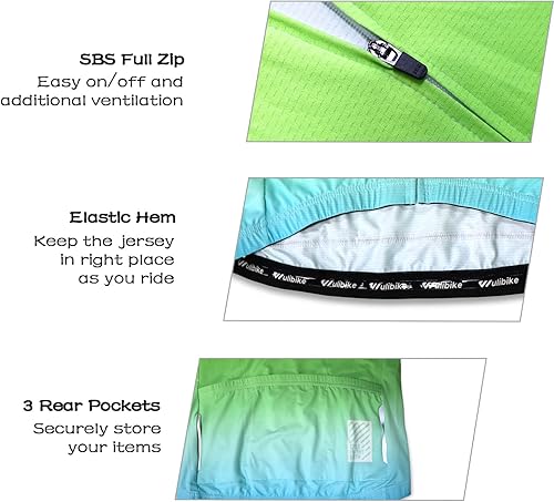 Miniatura 3 de Wulibike Maillot de ciclismo para mujer, manga larga, con bolsillos