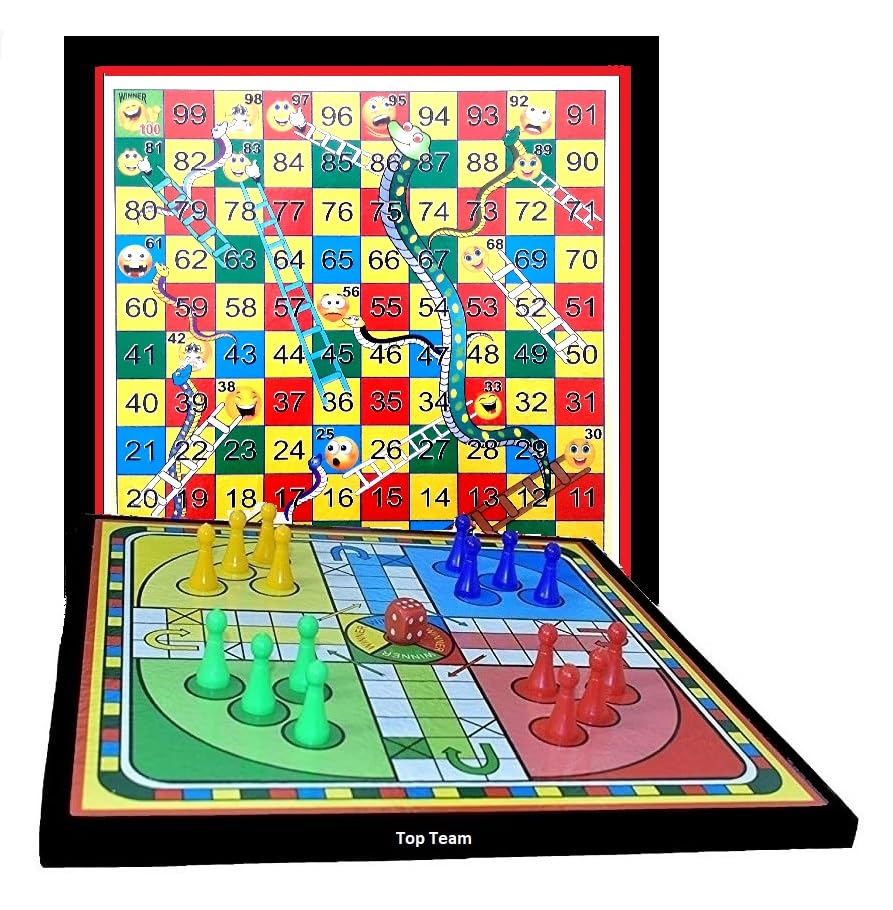 Top Team Wooden Ludo & Snakes Ladders Combo With 1 Set Of Ludo With Dice Coins (12X12 Inch) (Ludo And Snakes Ladders), Adult (B0CFVVT5RJ) Amazon Price History, Amazon Price Tracker