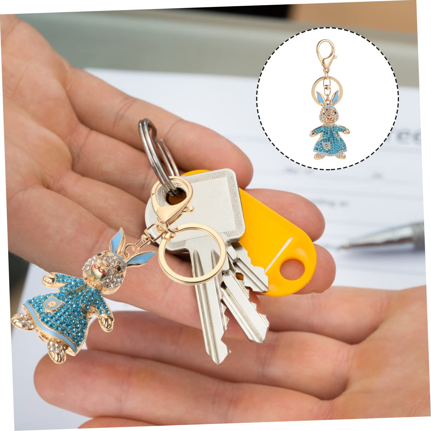 SHERCHPRY 2 llaveros de conejo para mujer, mochila para mujer, dijes de conejo, carteras para mujer