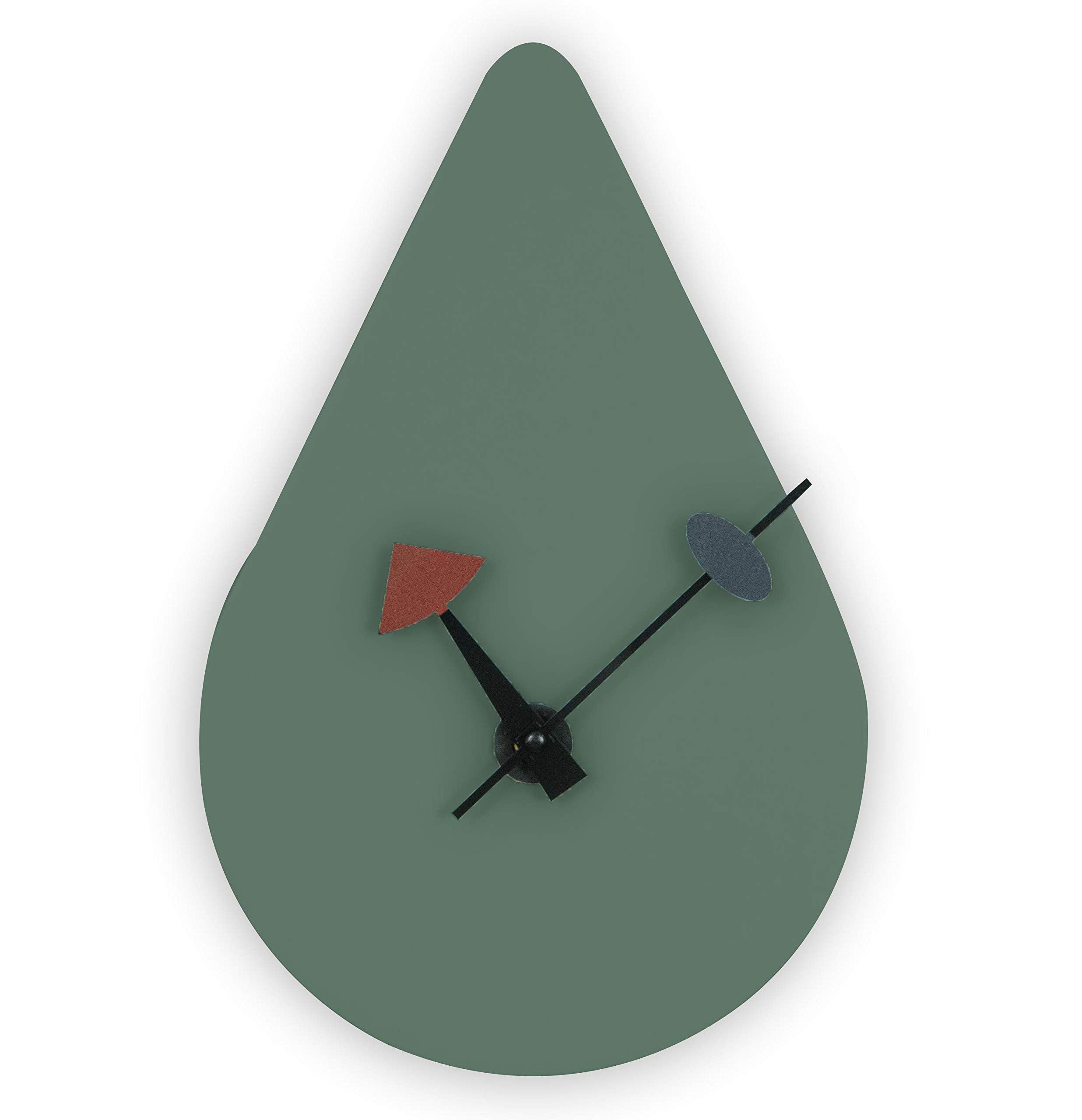 LeisureMod Manchester Modern Rain Drop Design Silent Non-Ticking Wall Clock (Ocean Green)