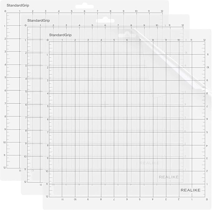 REALIKE Standard Grip Cutting Mat for Silhouettes Cameo,12X12 inch