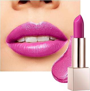 BEAUTY SEARCHER Lipstick, Metallic Shine Finish Lip Balm Glossy Hydrating Nude Velvet Red Long-Lasting Moisturisation Luxury Lip Stick Makeup # 06 Pink Lady