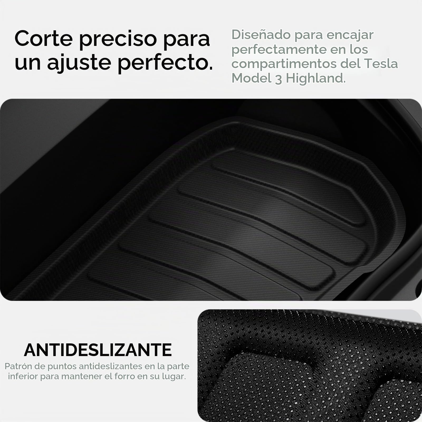 Spigen Tesla Model 3 Highland 2024 Alfombrilla Delantera para Maletero, Alfombrillas para Maletero, Impermeables, para Todo Clima, diseñadas para Accesorios Modelo 3 - Edición Carbono