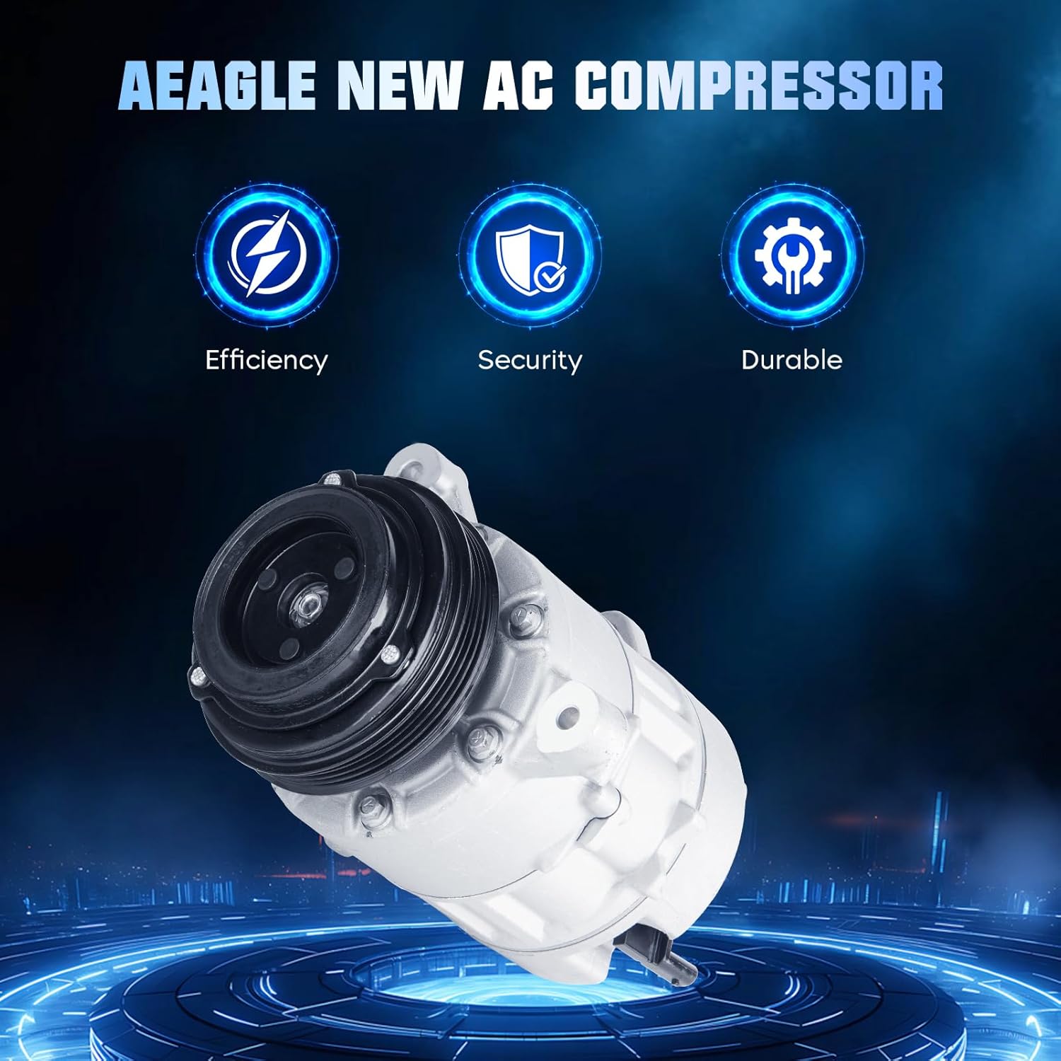 Air Conditioner AC Compressor with Clutch for Chevrolet Silverado 1500 2500 Suburban Tahoe Cheyenne 4.3 5.3 6.2 2014-2020, for GMC Sierra 1500 Yukon/Yukon XL, for Cadillac Escalade ESV 6.2L 2015-2020