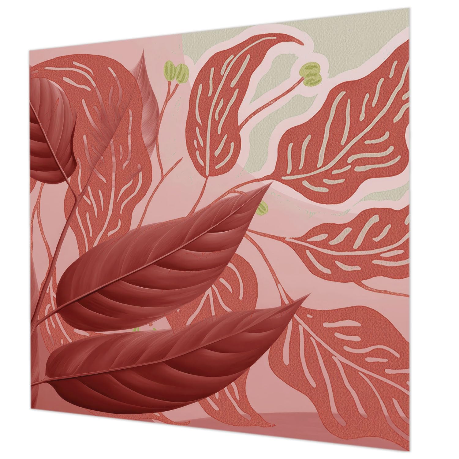 Papier peint intissé feuilles biologiques 250x250 cm pour salon cocooning