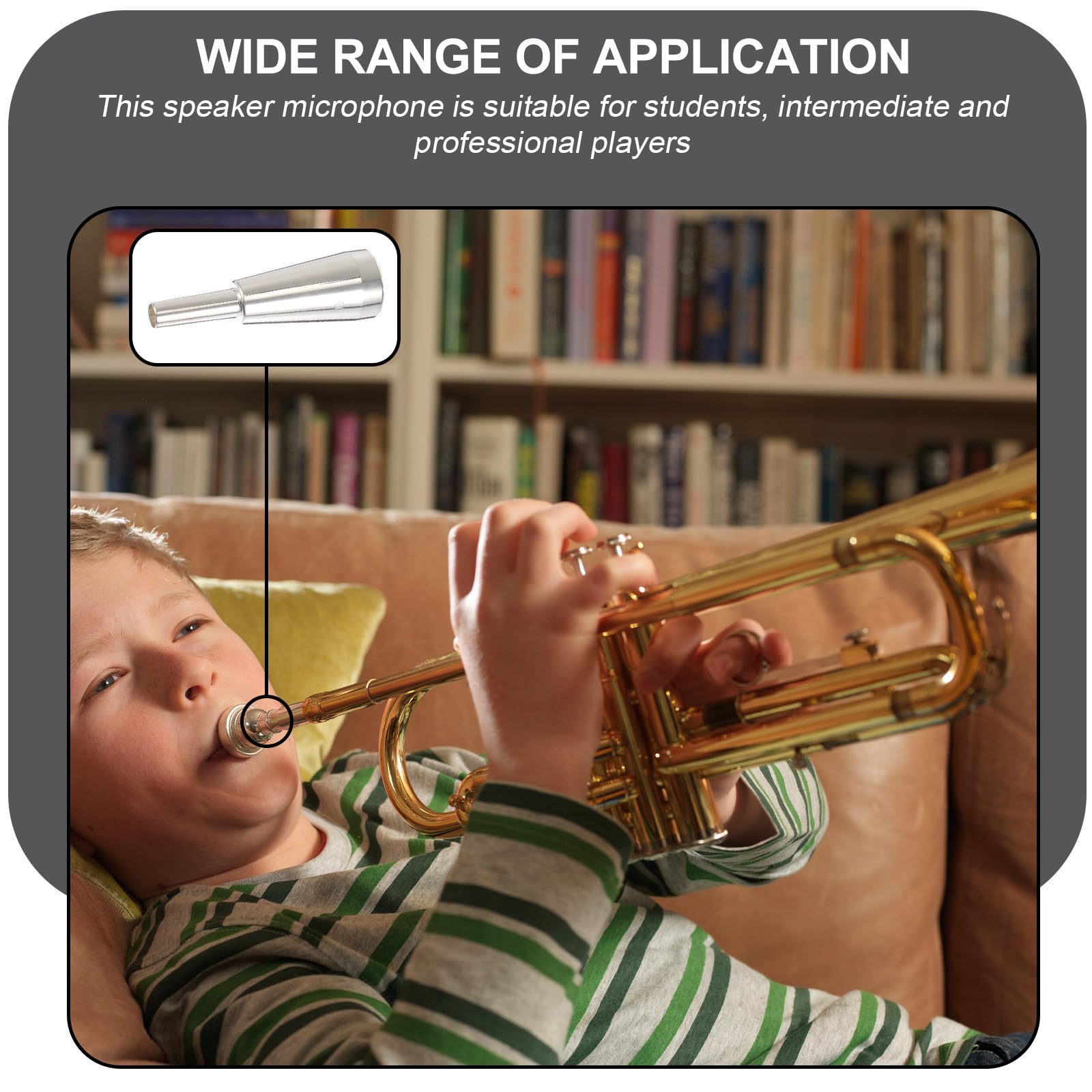 Embouchure pour Trompette en Laiton Plaqué Argenté, Surface Lisse et Sûre, Accessoire Indispensable pour Musiciens Professionnels et Étudiants