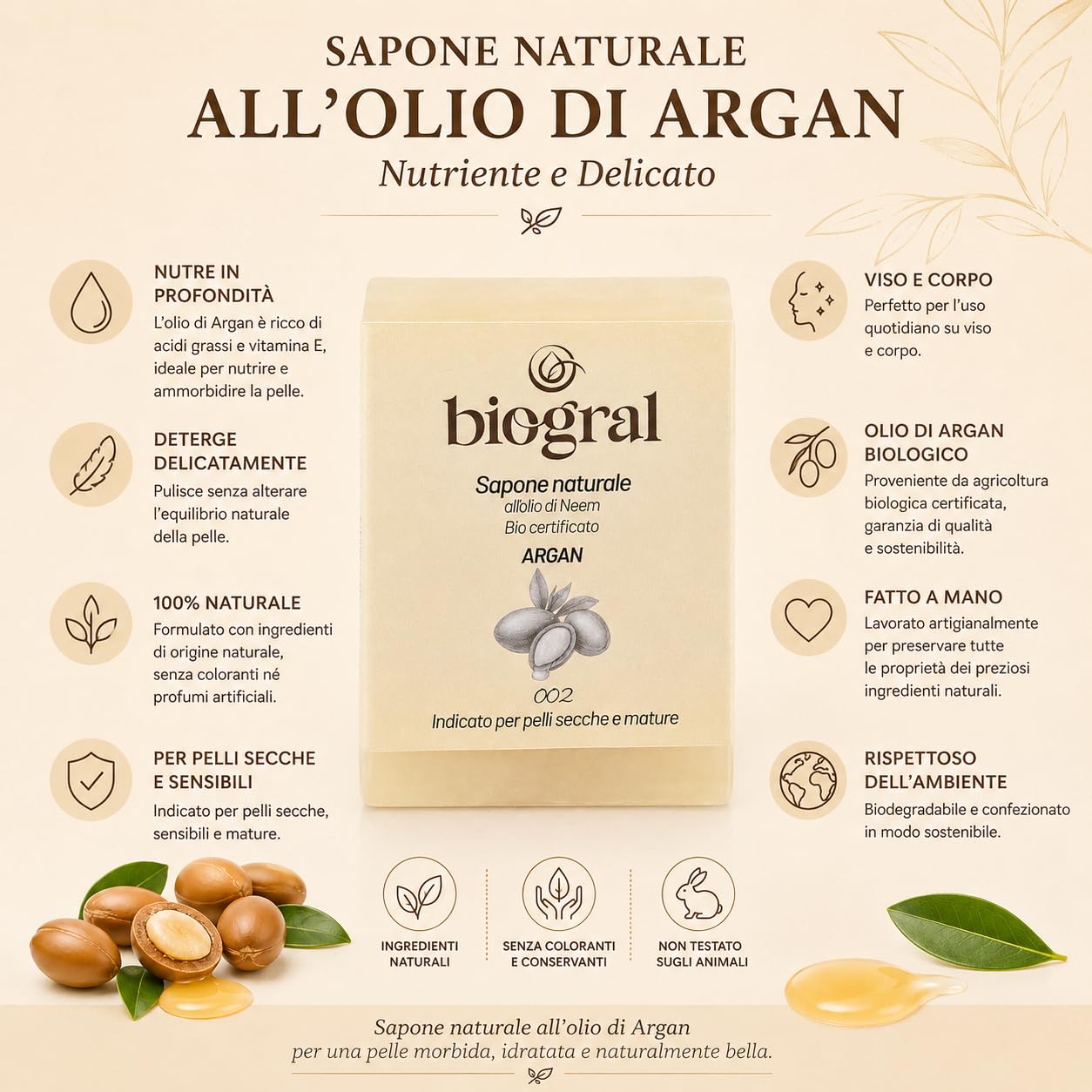 Olio di Argan Puro per Pelle Biologico (250 ml X 2pz + Saponetta Omaggio), Idratante Corpo, per Capelli Secchi e Crespi e Danneggiati, Privo di Sostanze Chimiche