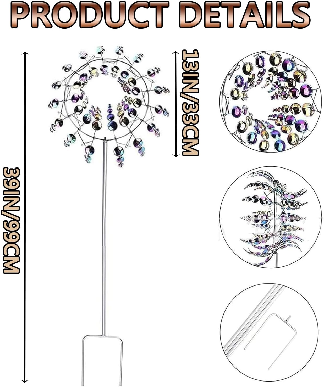 Wind Mill for Yard and Garden，Magical Metal Windmill，Metal Wind Spinners Outdoor，Wind Spinners Outdoor Clearance，for Yard and Garden (Color (2PC))