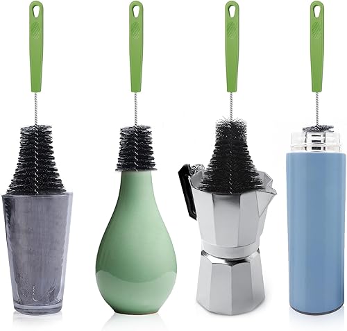 Miniatura 63 de Cepillo para botellas, cepillo limpiador de mango largo flexible para limpiar botellas de cuello, biberones, botellas de agua, vasos, frascos