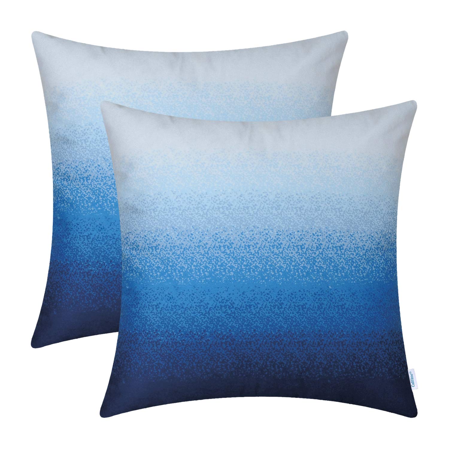 CaliTimePack of 2 Cozy Fleece Throw Pillow Cases Covers Couch Bed Sofa 18 X 18 Inches Multi DSCE002M-Double