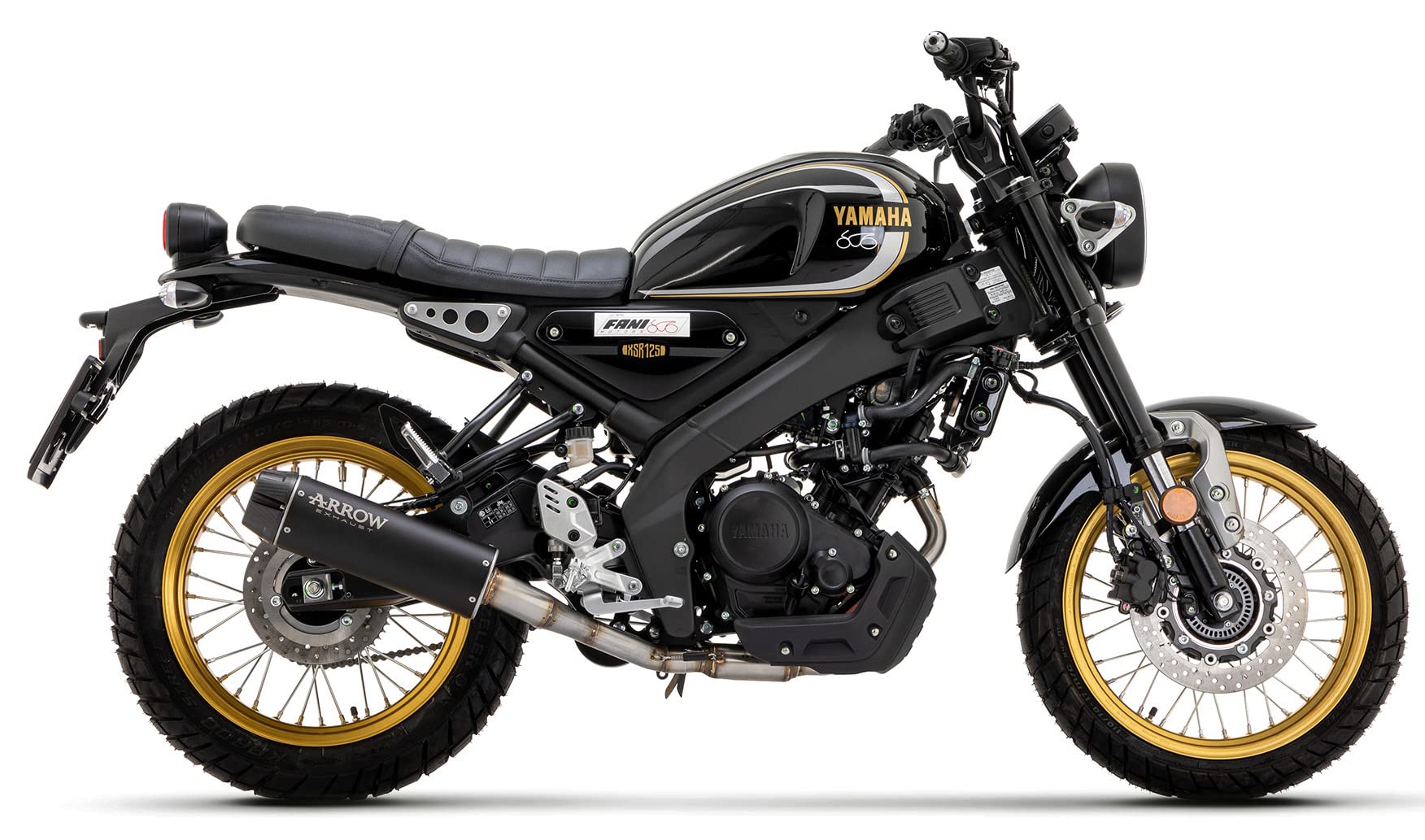 arrow 71948RB + 51019MI ligne complete + collecteur approuve open rebel aluminium noir embout carby compatible avec yamaha xsr 125 2024 mototopgun