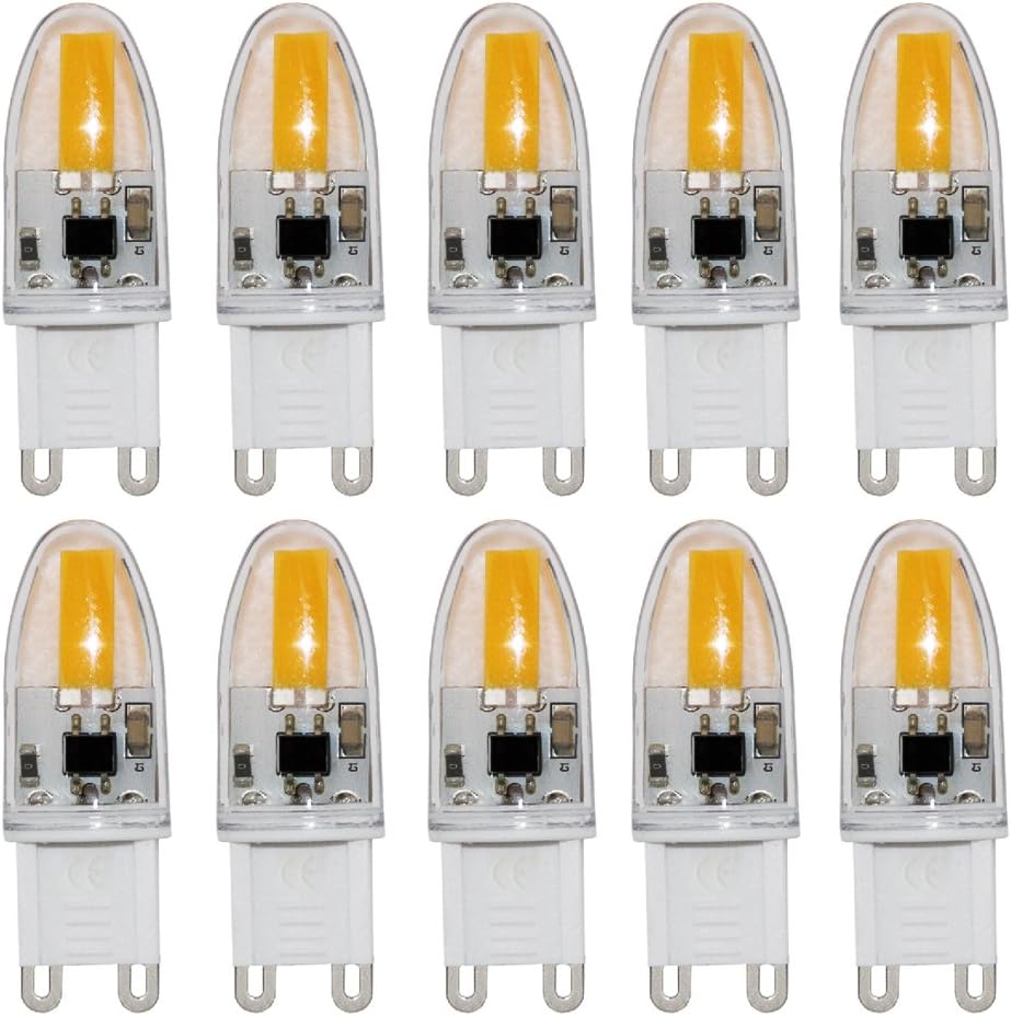 iLampens 10 X G9 2W COB led Bulb AC 120V 160-180 Lumen Warm White