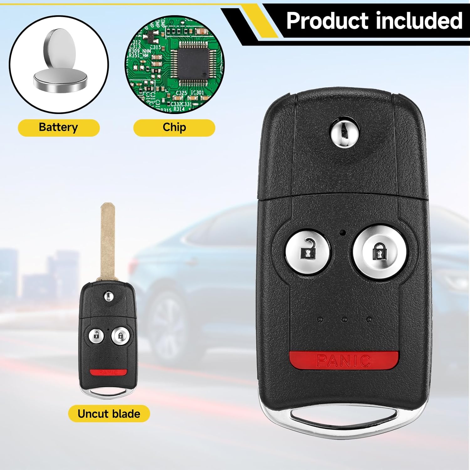 Key Fob Replacement Fits for Acura MDX RDX 2007-2013 Proximity Smart Car Keyless Entry Remote Control 313.8Mhz N5F0602A1A 35111-STX-325