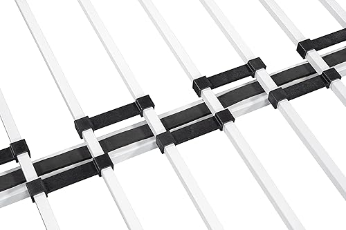 Miniatura 6 de CNANXU Literas de tamaño individual sobre matrimonial, litera baja de metal con rieles de protección, escalera para dormitorio compartido de niños y