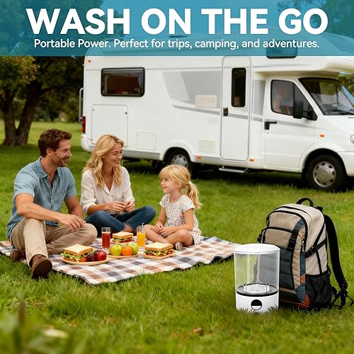 Miniatura 7 de Mini lavadora portátil para ropa interior y ropa de bebé, compacta y ligera para lavandería pequeña, apartamentos, dormitorios, hoteles, camping y