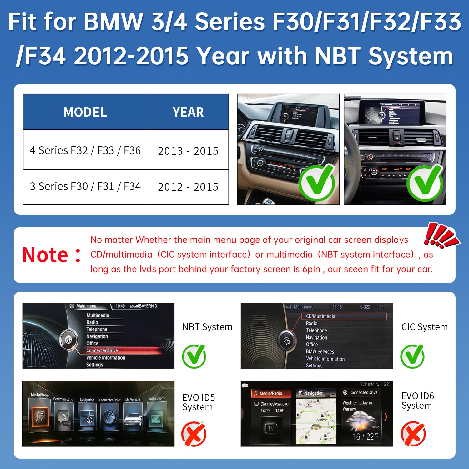 Road Top Autoradio CarPlay 10,25" per BMW Serie 3/4 F30 F31 F32 F33 con NBT | 2012-2016, Schermo Touchscreen Linux HD IPS, CarPlay senza fili, Android Auto, MirrorLink, Navigazione, Autoradio Bluetooth