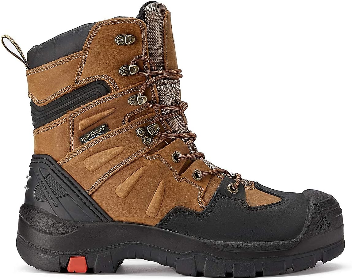 ROCKROOSTER Men's 8" Waterproof Work Boots for Landscaping, Maintenance, Transportation and Utilities, Composite Toe, EH AK869 - Image 2