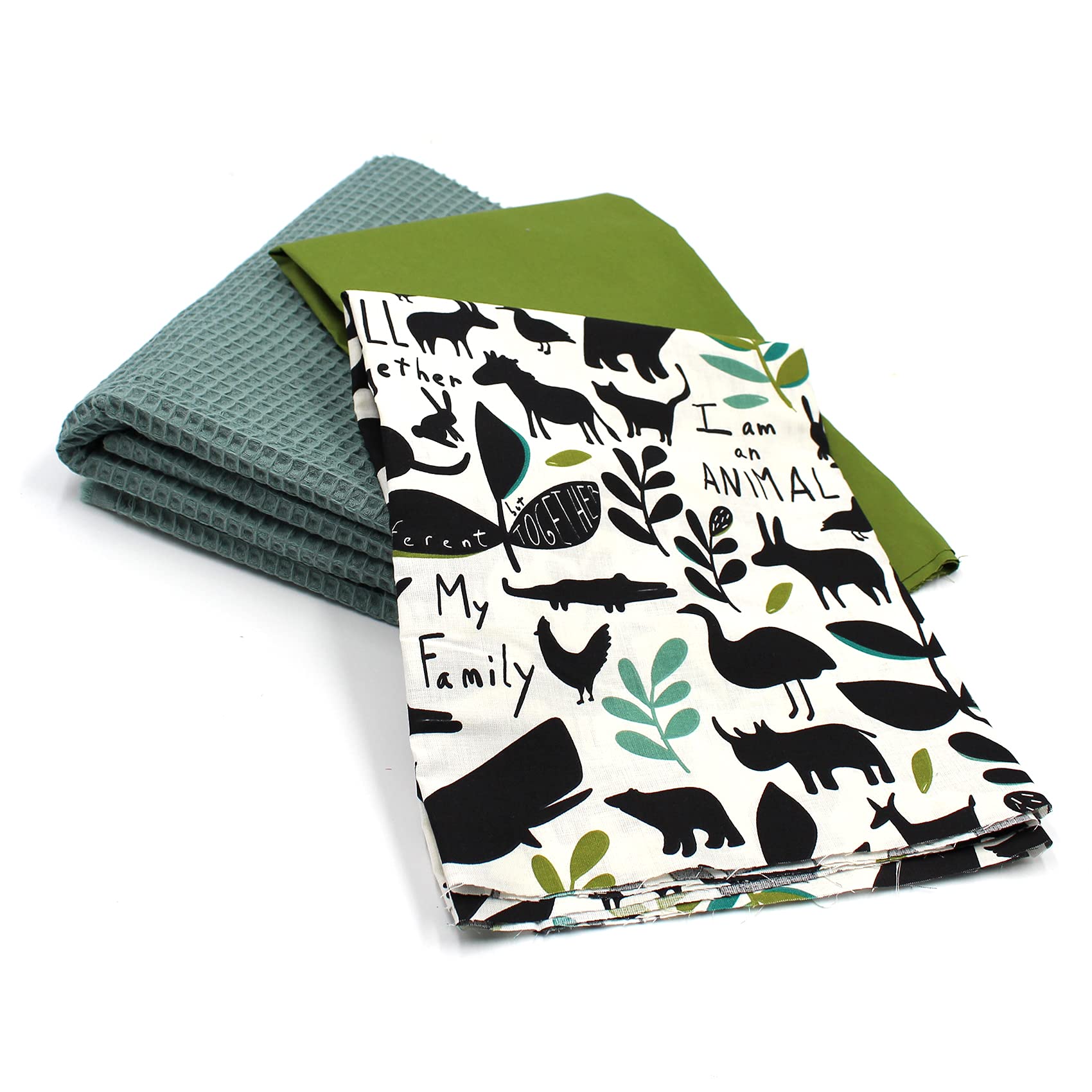 VmG-Store Waffle Pique + Cotton Fabric Set, Colour-Coordinated Waffle Fabric, 100% Cotton Fabric - Image 2