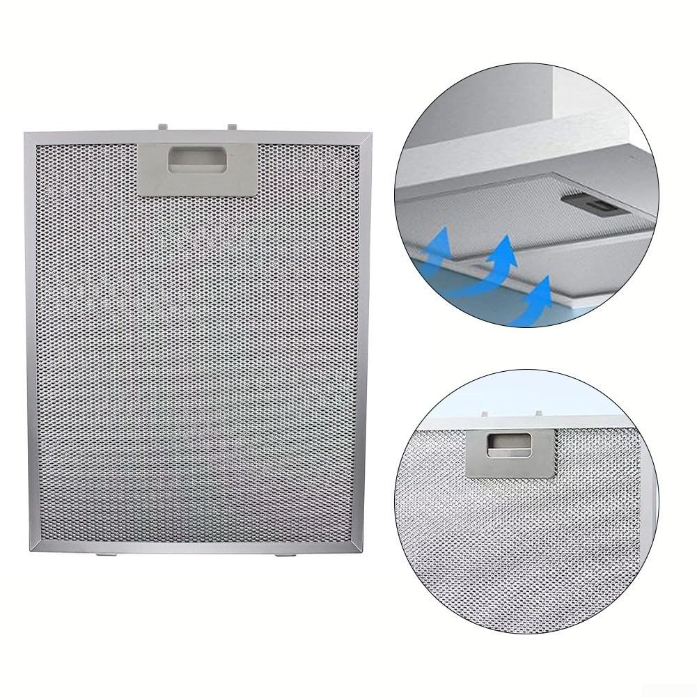 Oniissy Ersatz-Dunstabzugshaubenfilter, 340 x 280 x 9 mm, 5-lagiges Aluminium-Mesh-Abzugsfilter, Aluminium-Fettfilter, 2 Stück