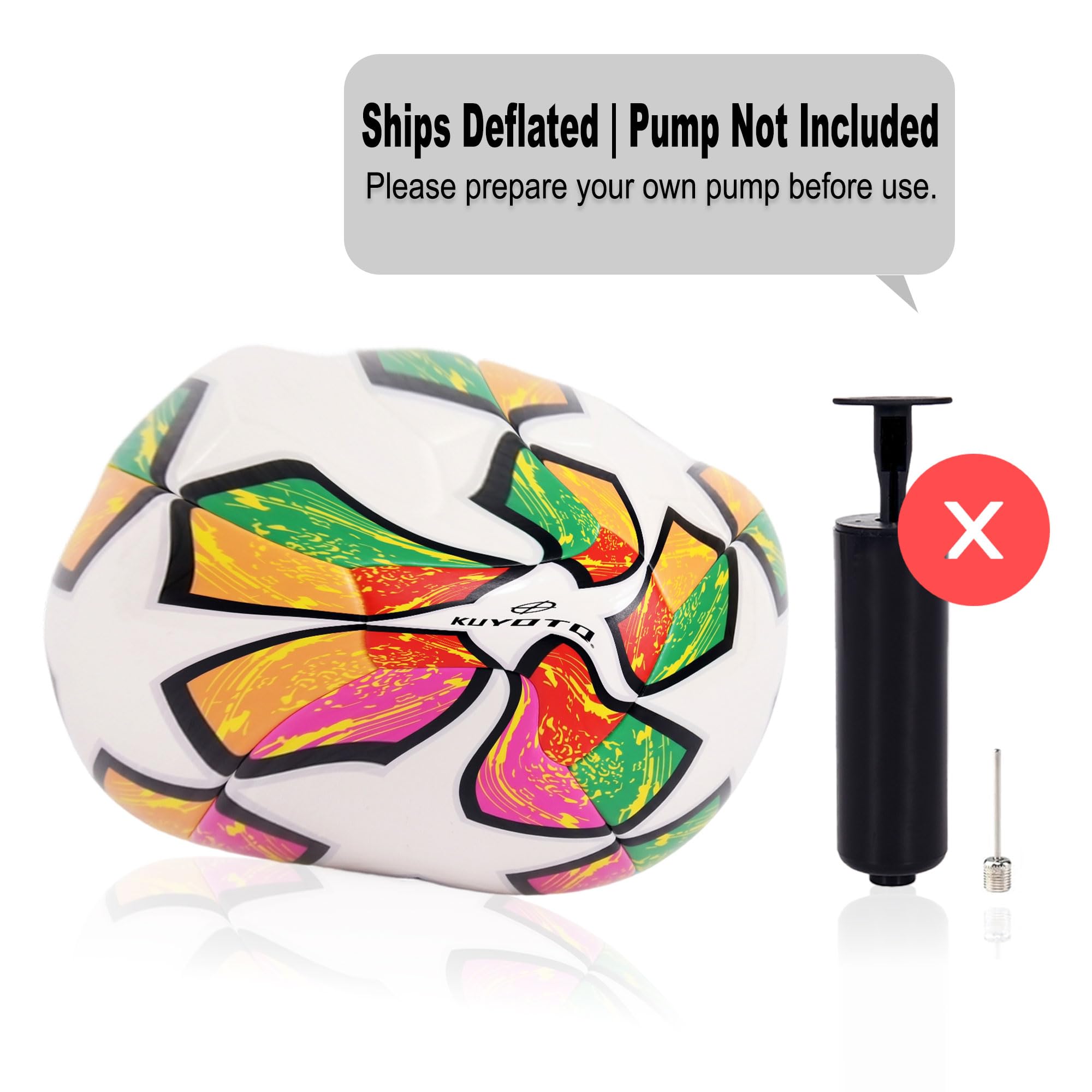 KUYOTQ Fußball, 2026 Colorway-Design, inspiriert von den USA, Kanada und Mexiko, verdickter PU-Bezug, weiche, verschleißfeste Oberfläche, Nylon-umwickelte Blase, Größe 4, für Kinder und Jugendliche