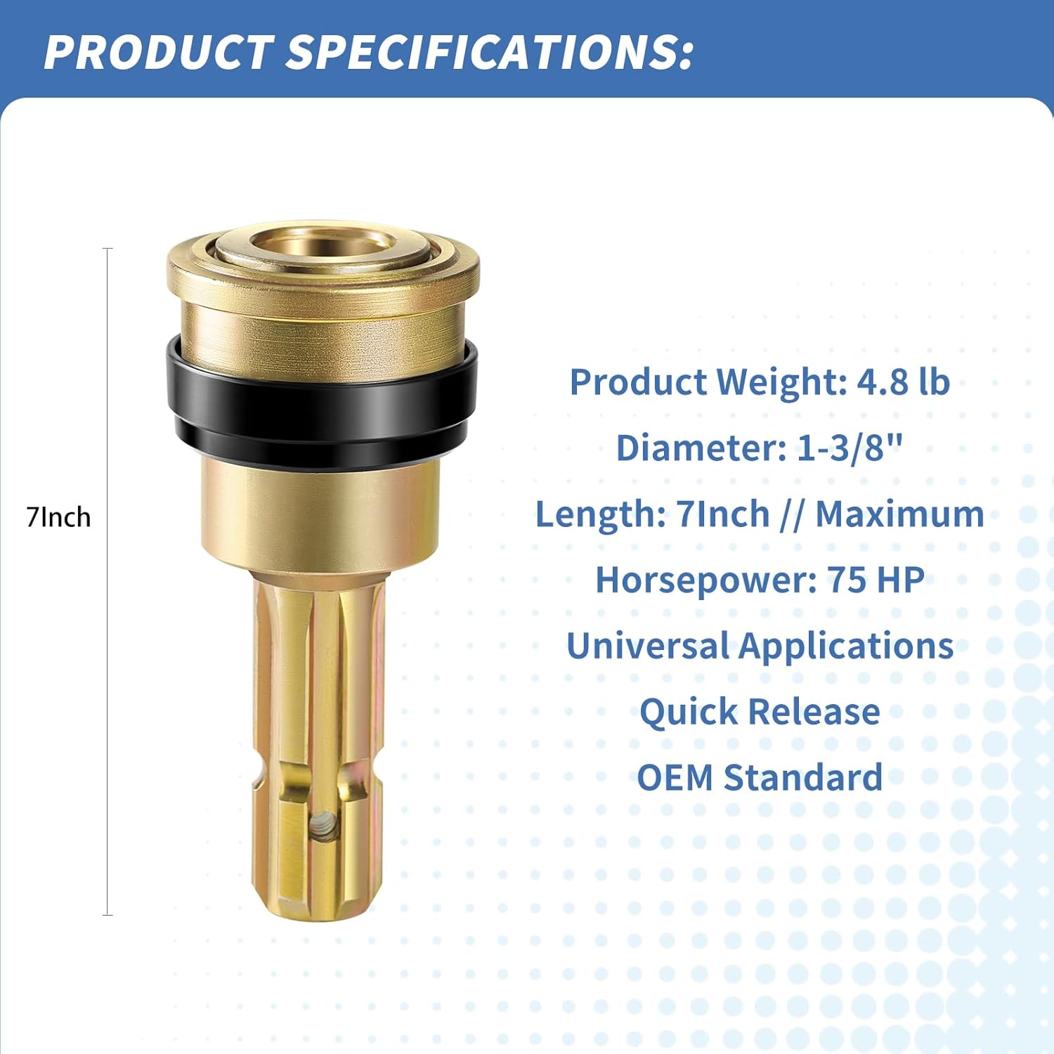 New Upgraded Heavy Duty PTO Extender Adapter for Tractor PTO Shaft Extension 1-3/8" 6 Spline Female，1-3/8"6 Spline Male,Quick Connect Adapter,75HP