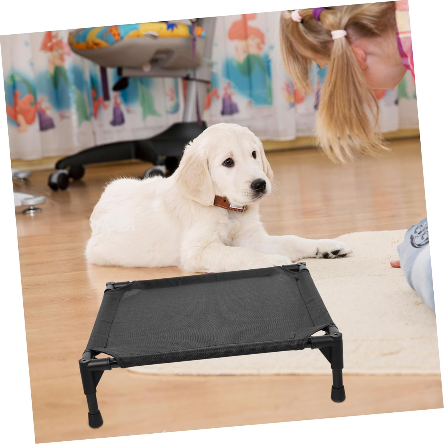 Yardwe Cooling Raised Dog Bed Elevated Pet Sleeping Bed for Dogs Cats Portable Outdoor Camping Design Breathable Moisture for Home Travel