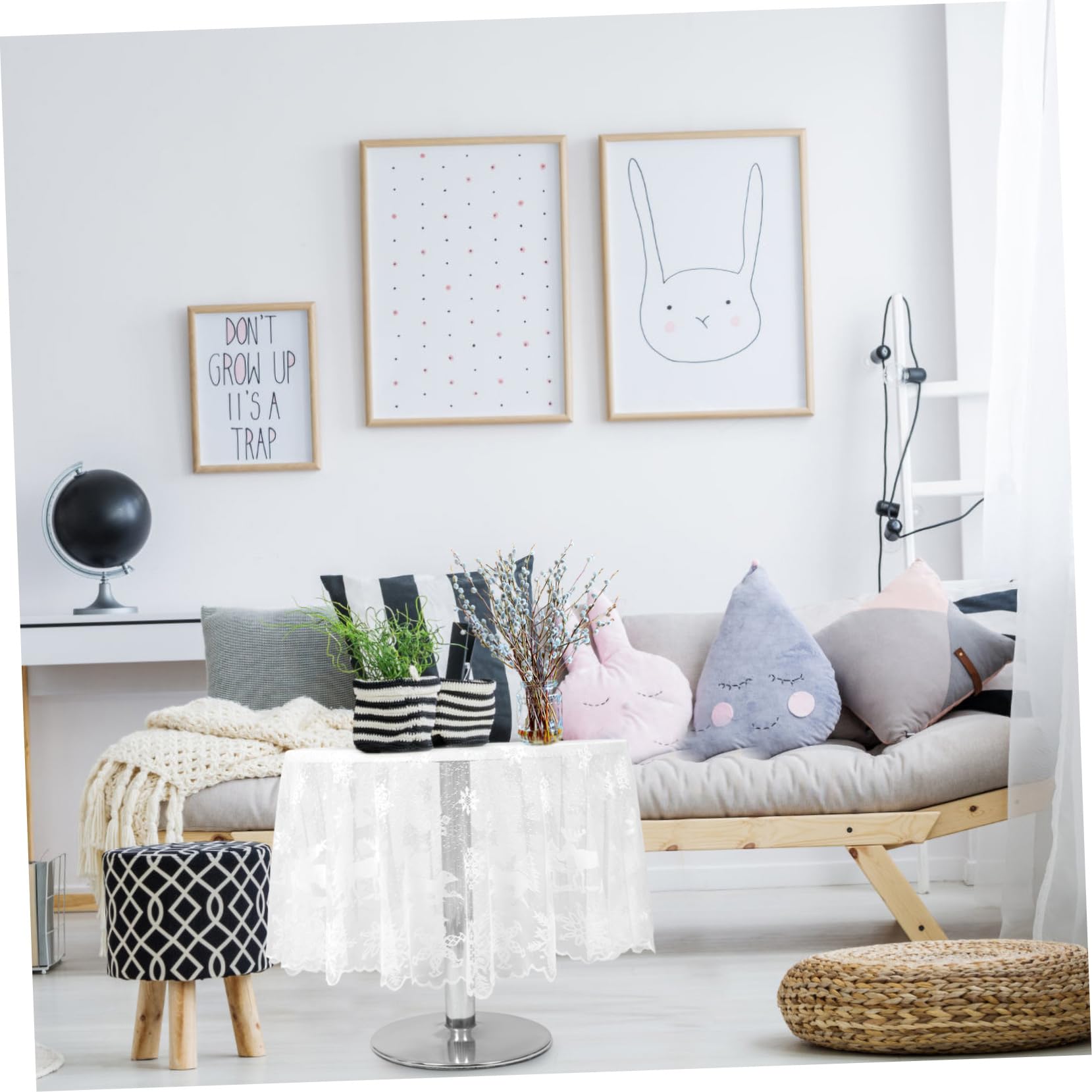 TOPBATHY 3St dekorative Tischdecke Urlaub Tischdecke Tischdekoration für den Esstisch Weihnachts weihnachtsmotiv winterliche Weihnachtsdekorationen Tisch schmücken Weiß