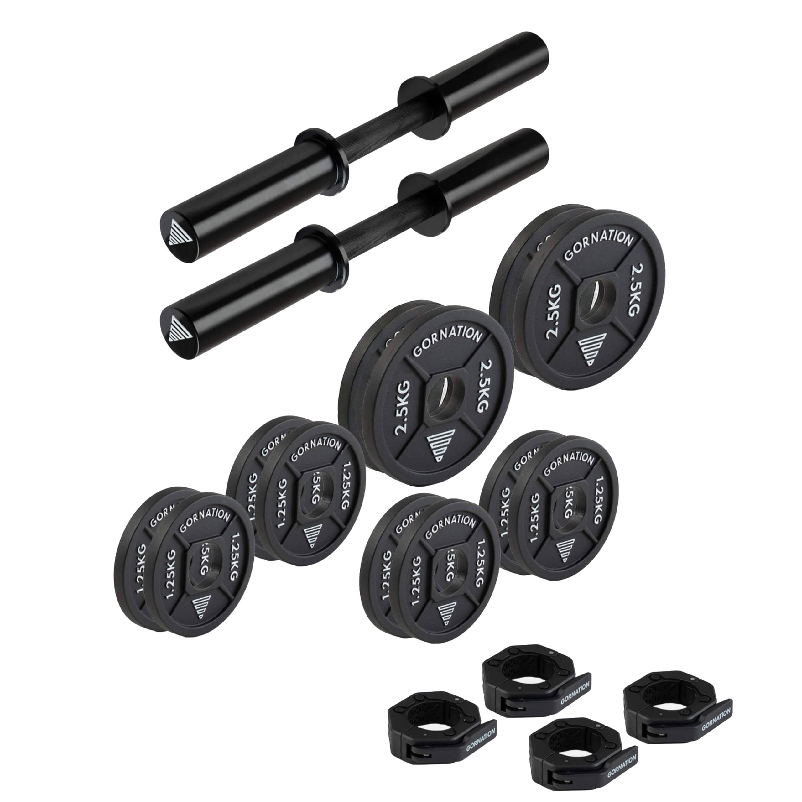 GORNATION Kurzhantelstange bis 100 kg Inkl. 2 magnetischer Verschlüsse, Hanteln für Ganzkörpertraining zu Hause, Dumbbell für Krafttraining, Home Gym Kurzhantelstangen