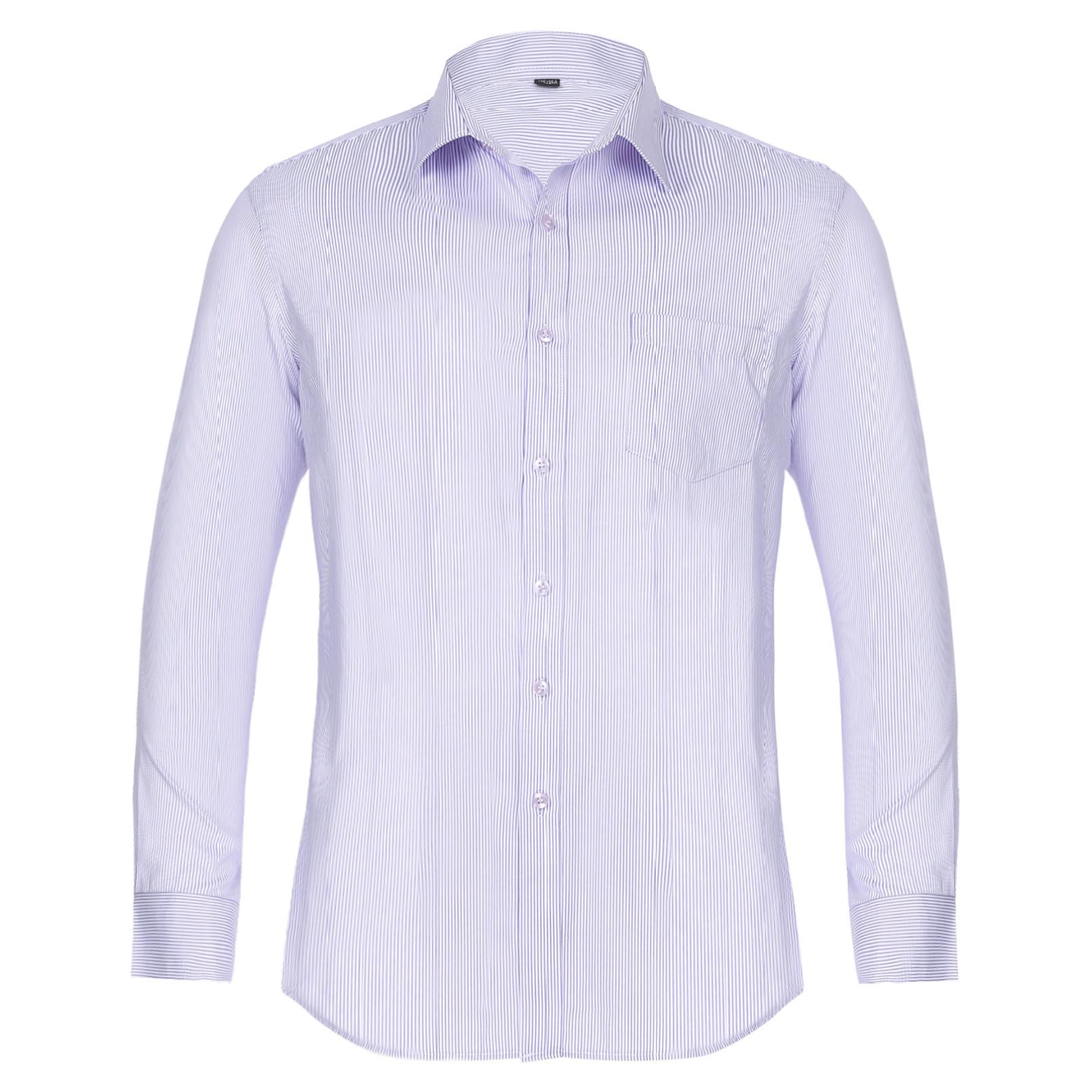 Mens Business Dress Shirt Regular Fit Casual Lapel Long Sleeve Button Down Shirts with Pocket