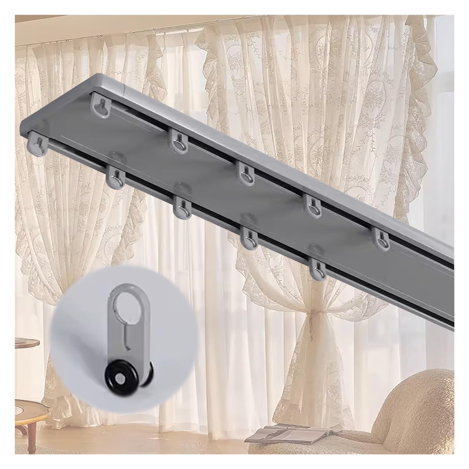 Rail de rideau double plafond contre la lumière pour rideau 609 cm